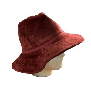 Justin & Taylor Chenille Fedora Women's Burgundy Floppy Hat One Size